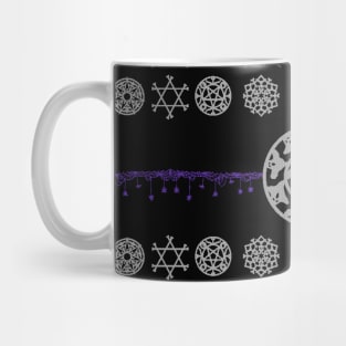 Halloween Ugly Christmas Sweater Pattern | Xmas Goth Design Mug